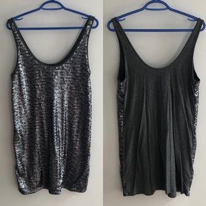 Silver Sequin Mini Dress